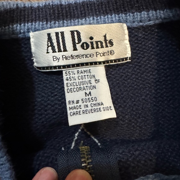 Navy Leaf Pattern Cardigan - Picture 2 of 3